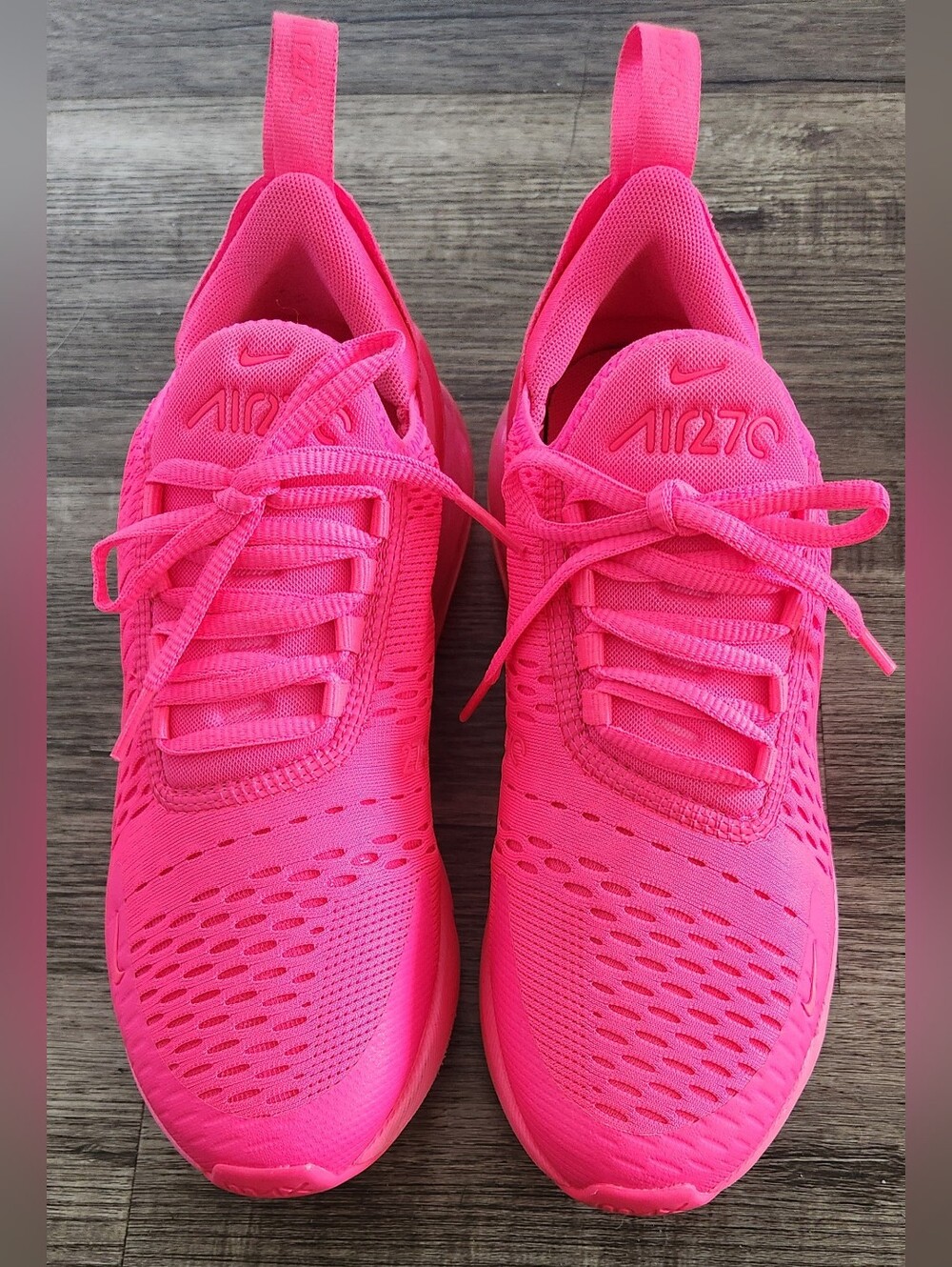 *XCLNT* Nike Airmax Air Max 270 Sz 8.5 Neon Bright Hot Hyper Vibrant Triple Pink - Picture 4 of 12